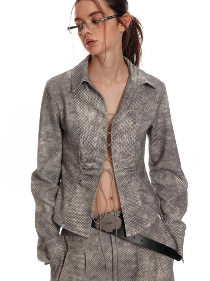 ALINNV STUDIO Vintage Relaxed Wide Leg Pants With Tie Detail Shirt