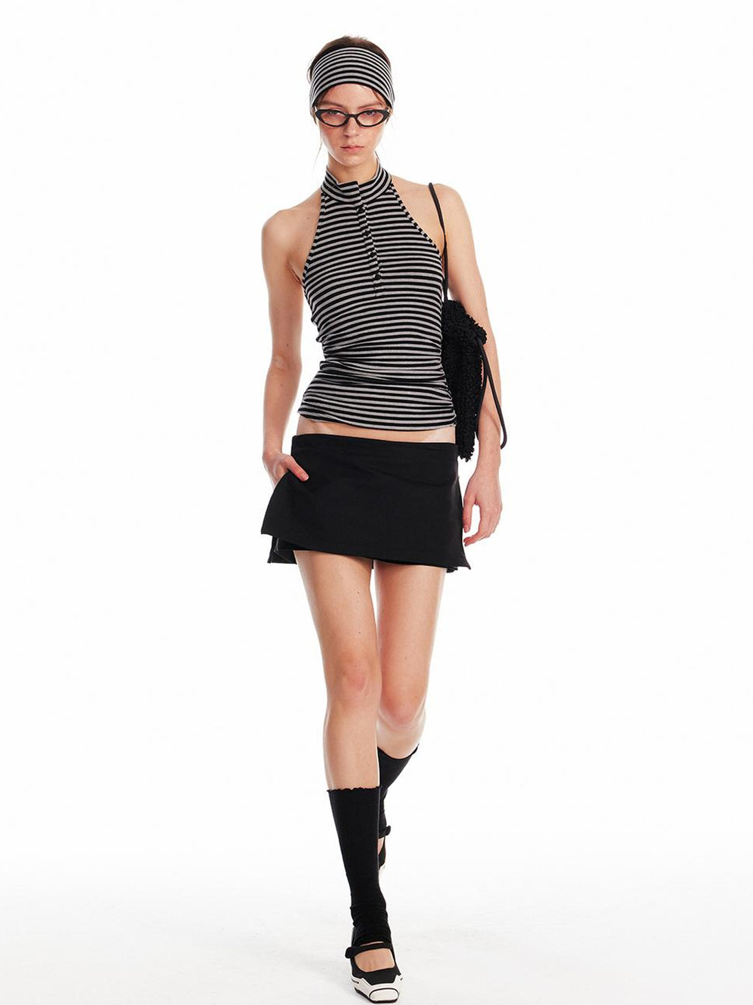 ALINNV STUDIO Wool Blend Mini Blazer Skirt