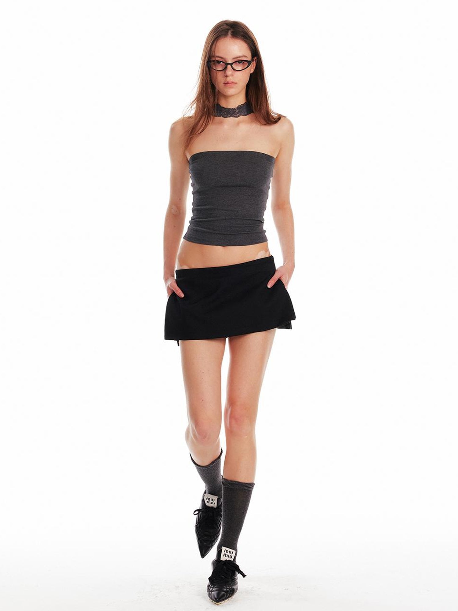 ALINNV STUDIO Wool Blend Mini Blazer Skirt
