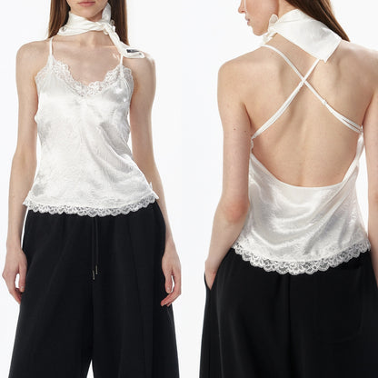 ALINNV_Satin_Lace_Backless_V-neck_Short_Straight_Women&