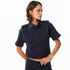 ALINNV_Short_Sleeve_Chain_Detail_Fitted_Waist_Stand_Collar_Cotton_Women&