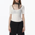 ALINNV Slimming Openwork Wide Round Neck Women&