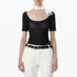 ALINNV Slimming Openwork Wide Round Neck Women&