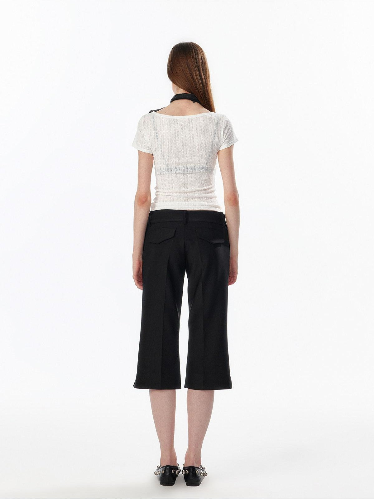 ALINNV Slimming Openwork Wide Round Neck Women&