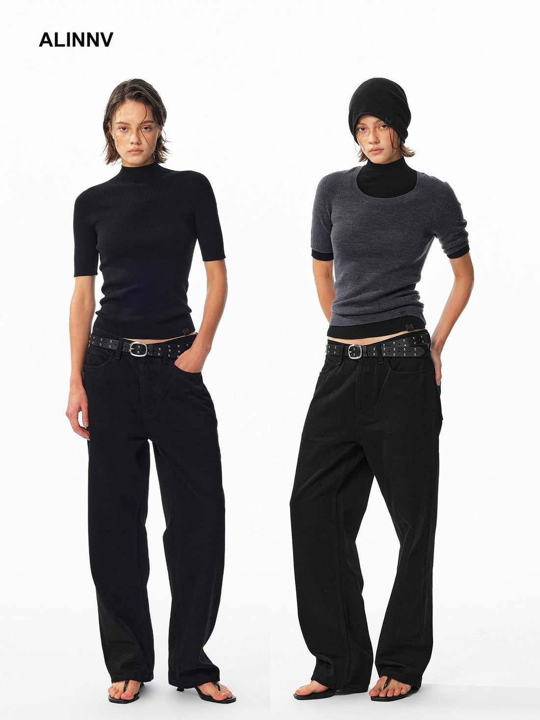 ALINNV Soft Knit Slim Fit High Neck Women&