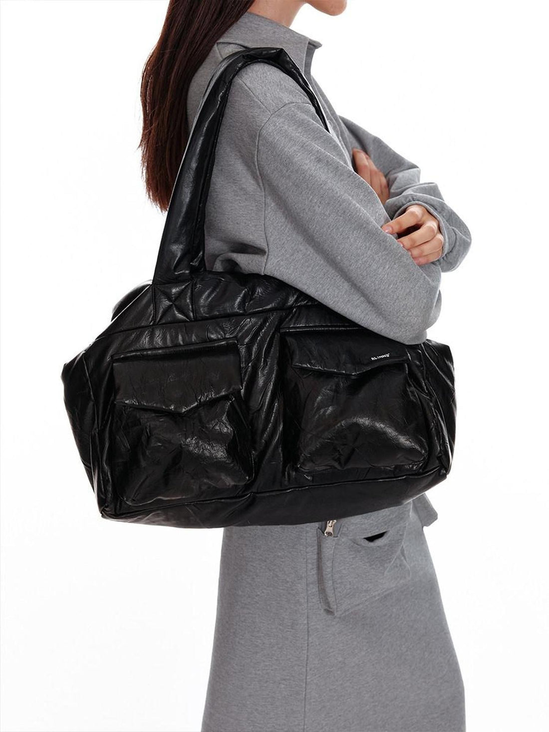 ALINNV Soft Pleated Large Capacity Top Handle Women&