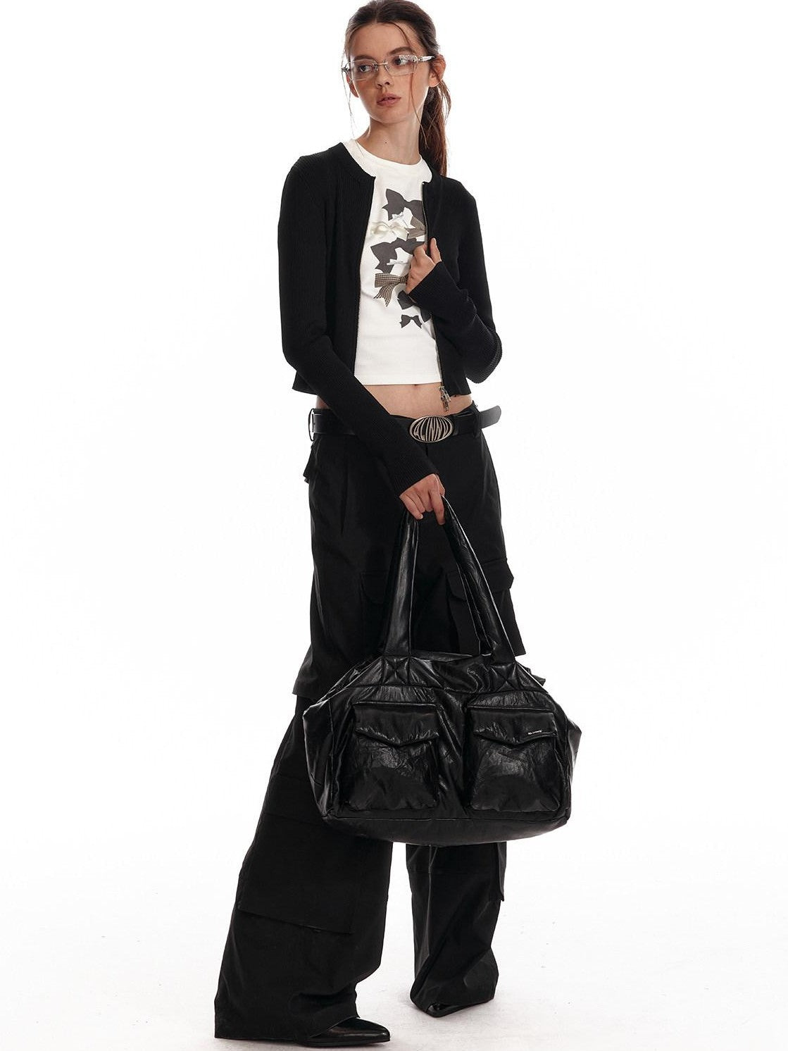 ALINNV Soft Pleated Large Capacity Top Handle Women&