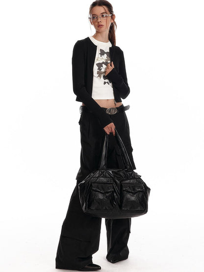 ALINNV Soft Pleated Large Capacity Top Handle Women&