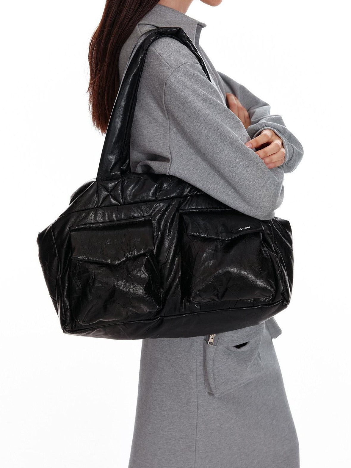 ALINNV Soft Pleated Large Capacity Top Handle Women&