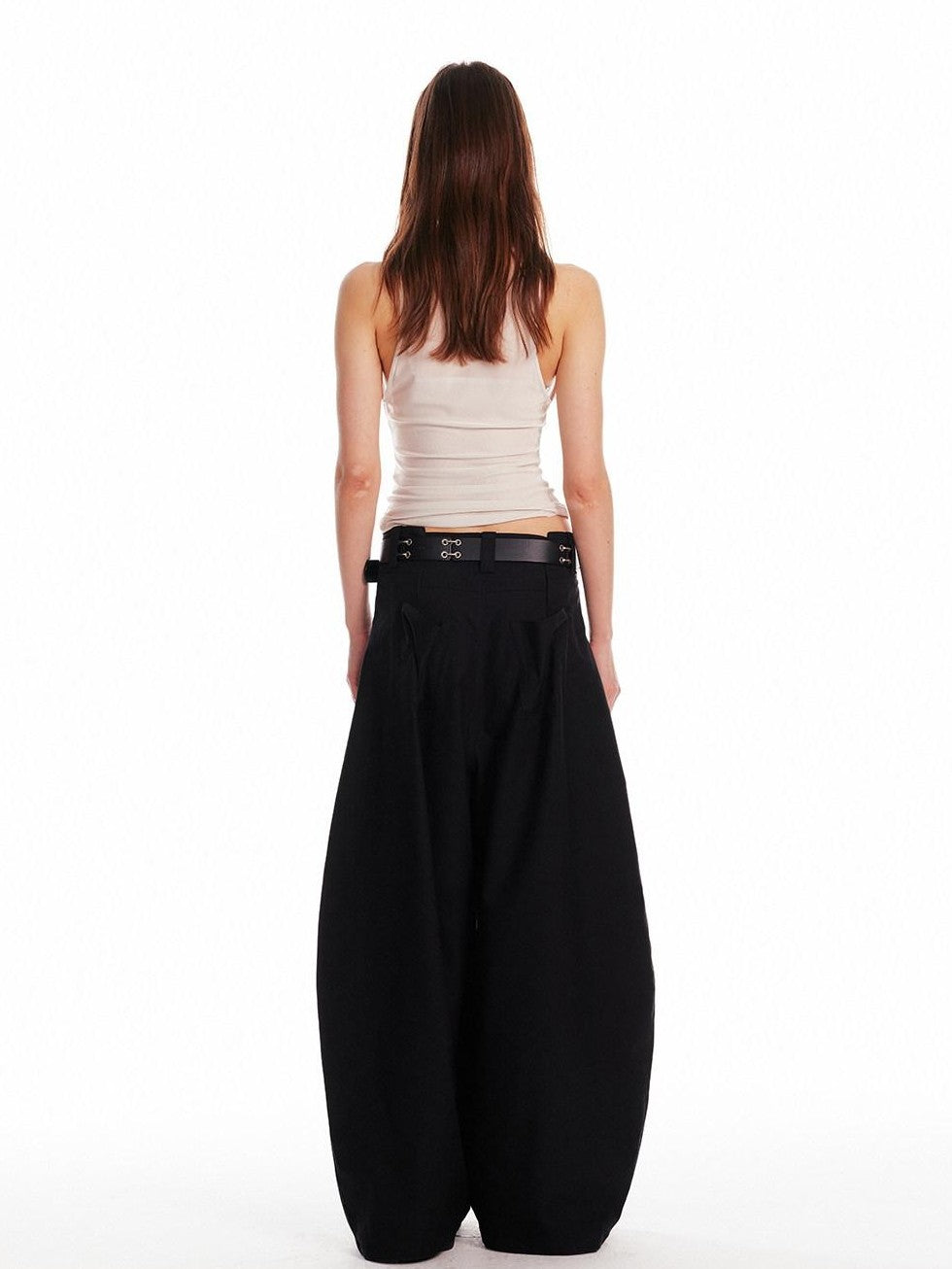 ALINNV Solid Asymmetrical Fitted Cowl Neck Women&