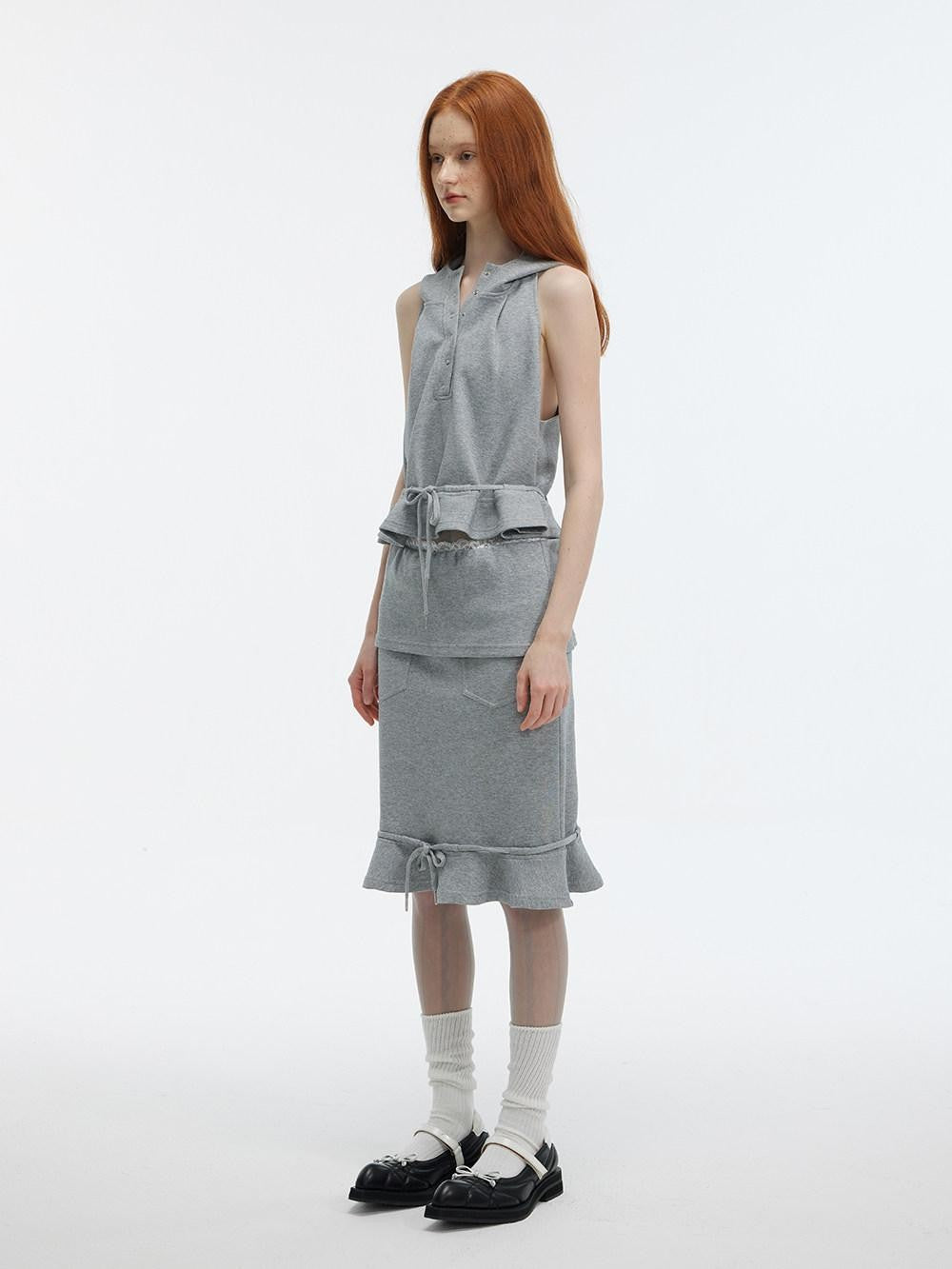 ALINNV Solid Hooded Sleeveless Loose Women&