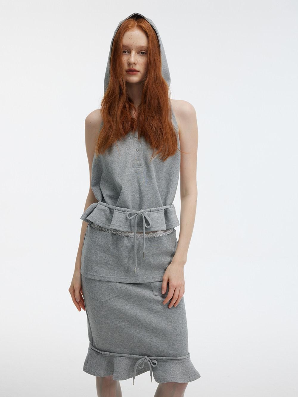 ALINNV Solid Hooded Sleeveless Loose Women&