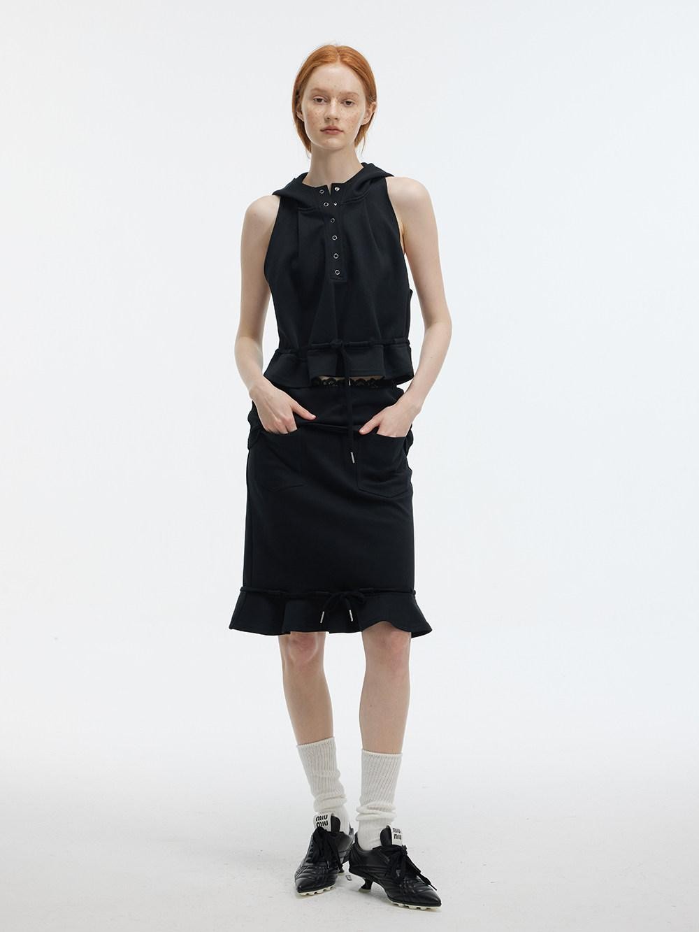 ALINNV Solid Hooded Sleeveless Loose Women&
