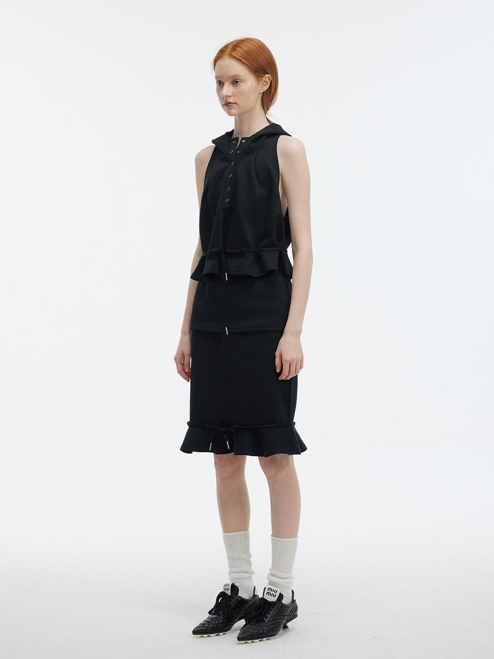 ALINNV Solid Hooded Sleeveless Loose Women&