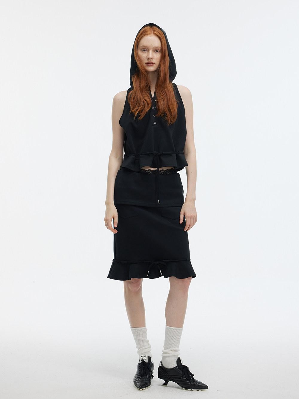 ALINNV Solid Hooded Sleeveless Loose Women&