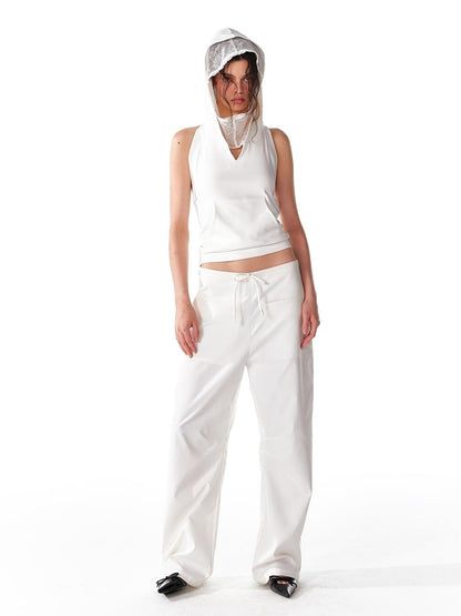 ALINNV Spliced Double Layer Open Back Slim Fit Cotton Women&