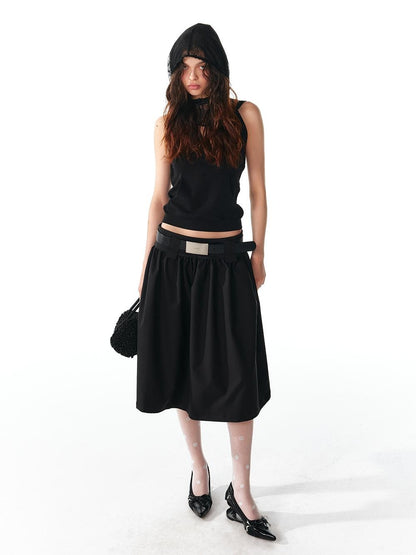 ALINNV Spliced Double Layer Open Back Slim Fit Cotton Women&
