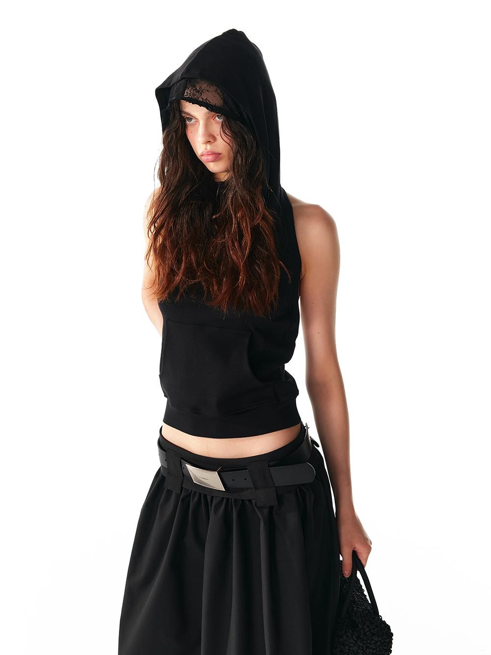 ALINNV Spliced Double Layer Open Back Slim Fit Cotton Women&