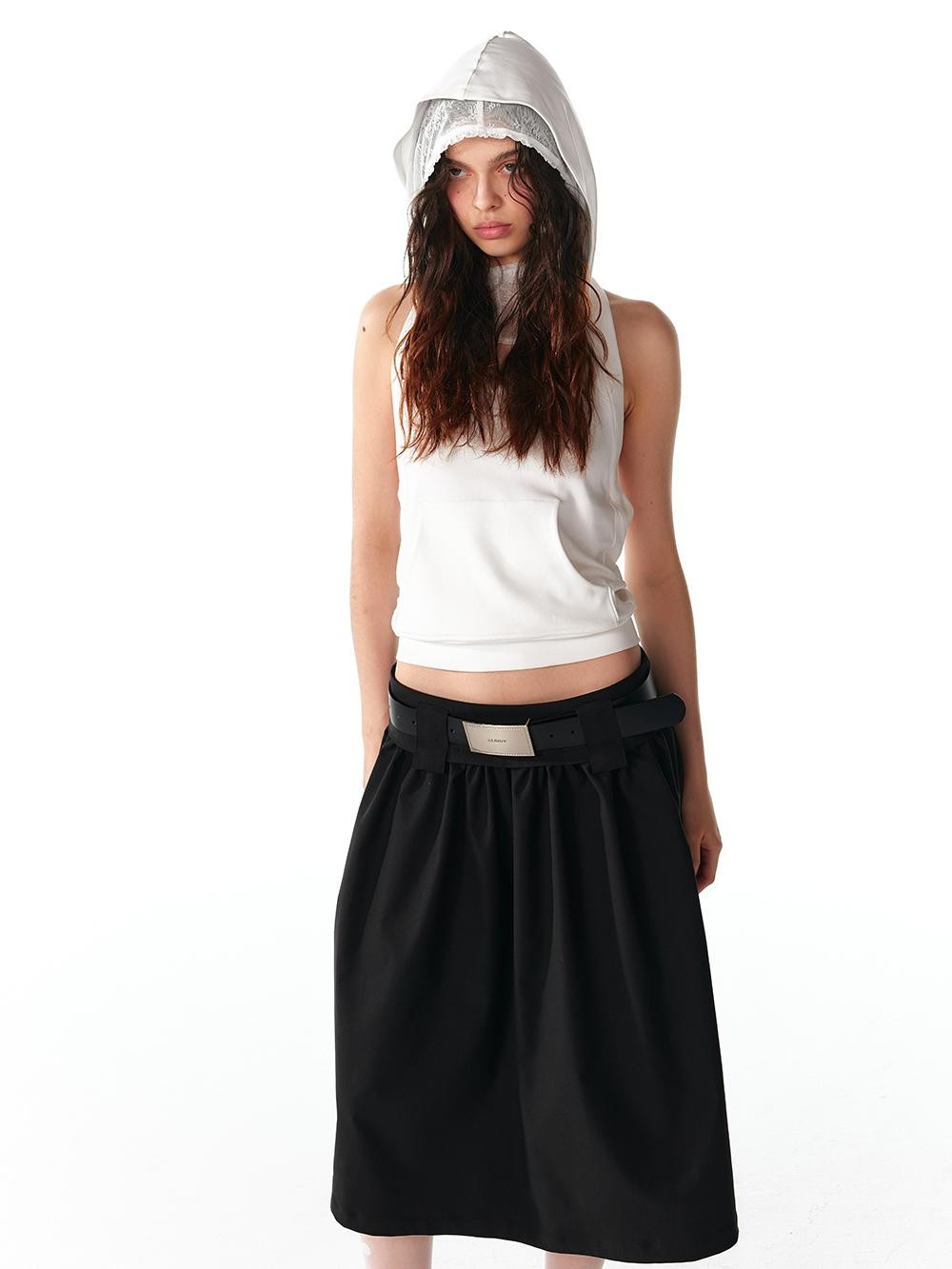 ALINNV Spliced Double Layer Open Back Slim Fit Cotton Women&