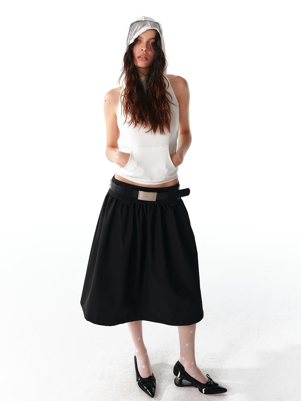 ALINNV Spliced Double Layer Open Back Slim Fit Cotton Women&