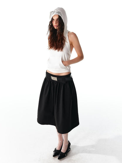 ALINNV Spliced Double Layer Open Back Slim Fit Cotton Women&