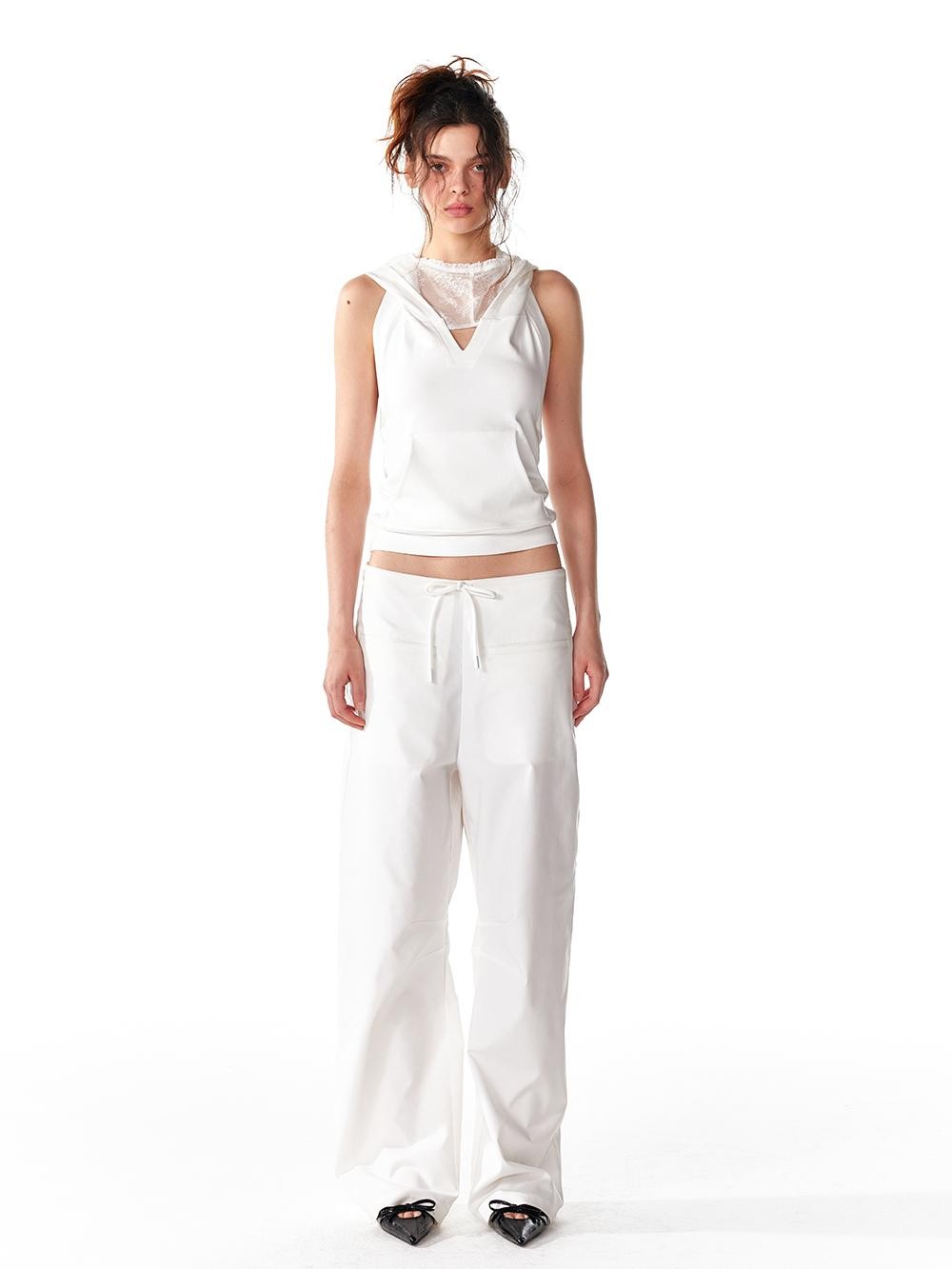 ALINNV Spliced Double Layer Open Back Slim Fit Cotton Women&