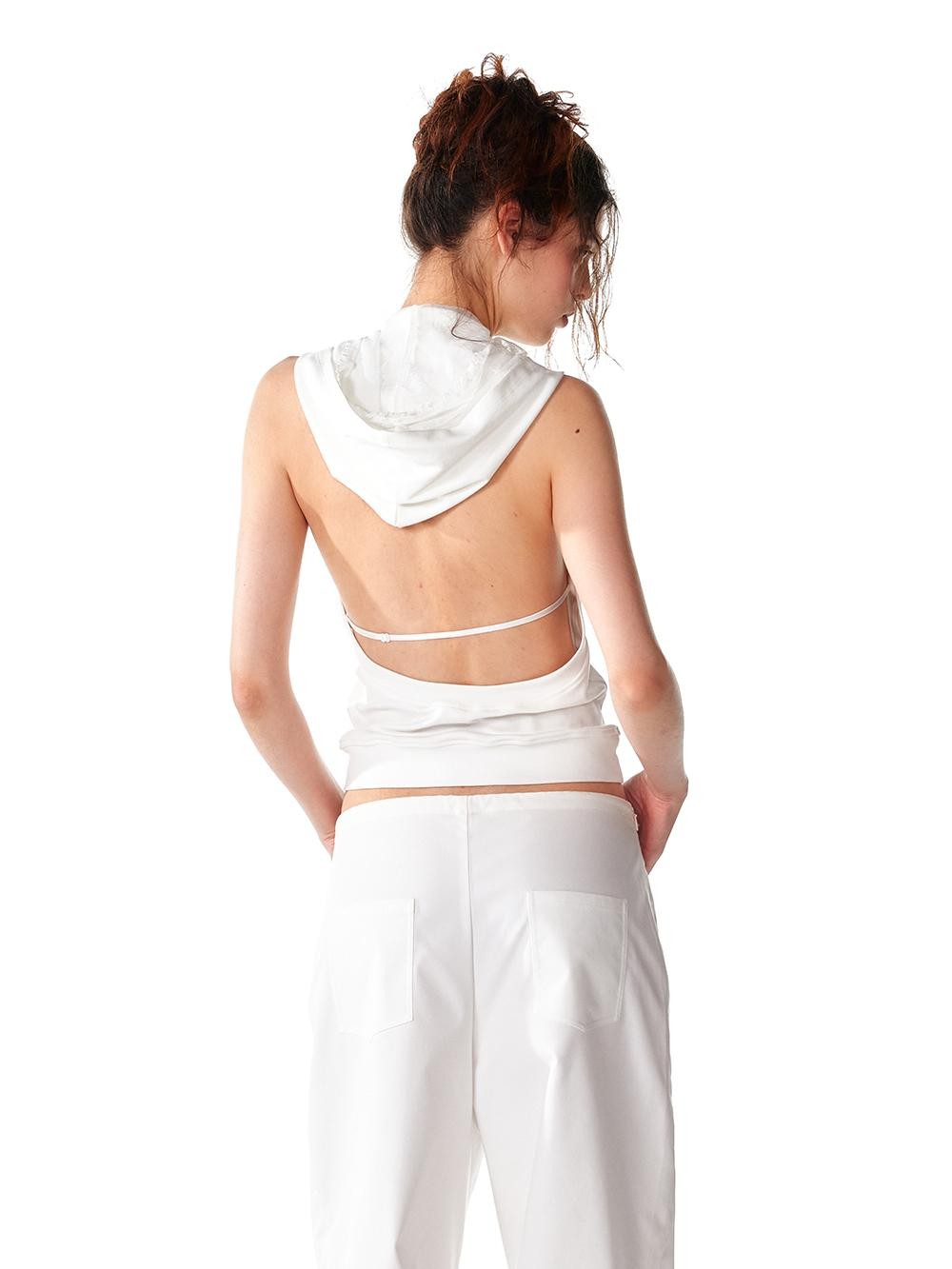 ALINNV Spliced Double Layer Open Back Slim Fit Cotton Women&
