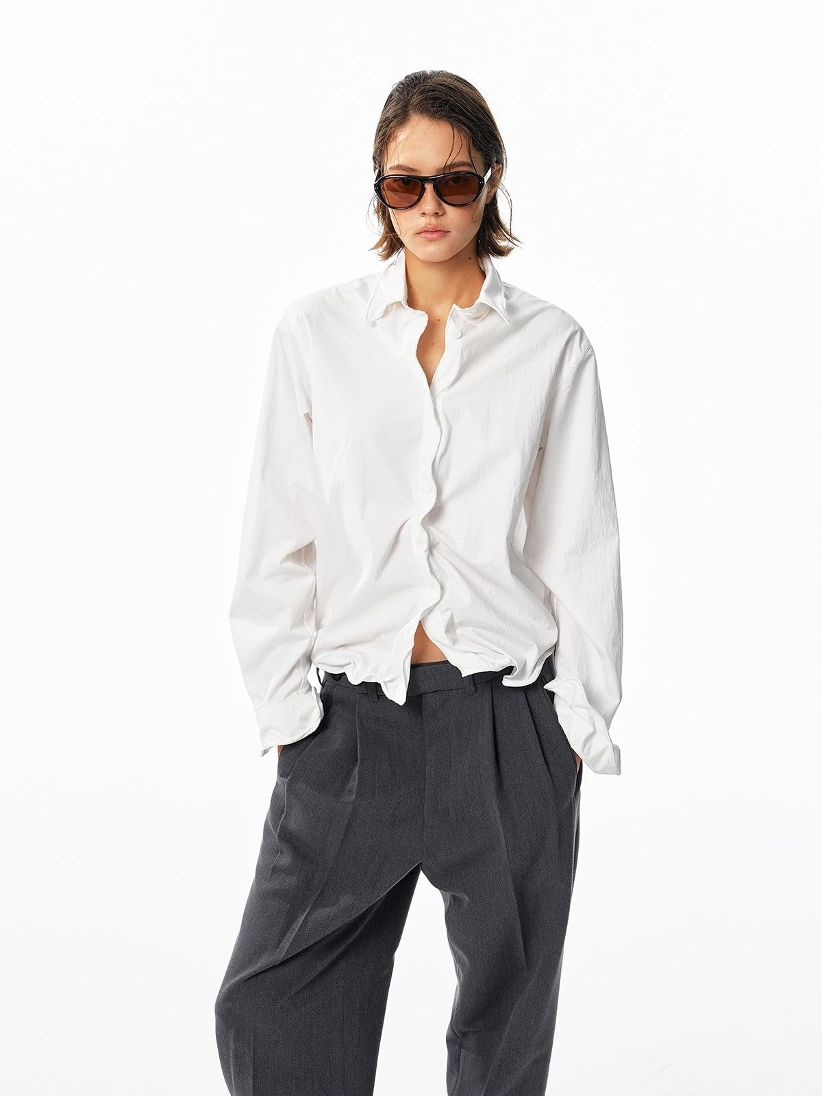 ALINNV Striped Button Up Long Sleeve Women&