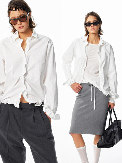 ALINNV Striped Button Up Long Sleeve Women&