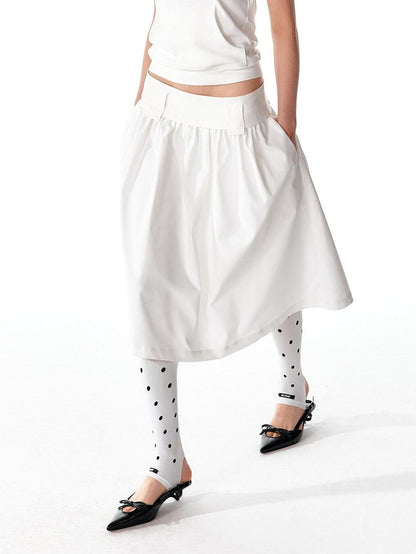 ALINNV Structured A Line Low Rise Loose Puffy Solid Color Women&