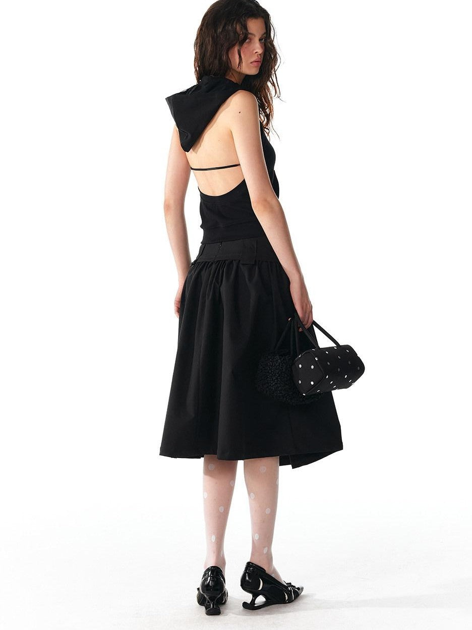 ALINNV Structured A Line Low Rise Loose Puffy Solid Color Women&