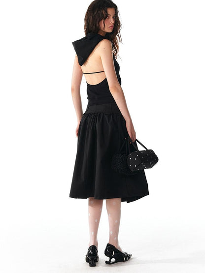 ALINNV Structured A Line Low Rise Loose Puffy Solid Color Women&