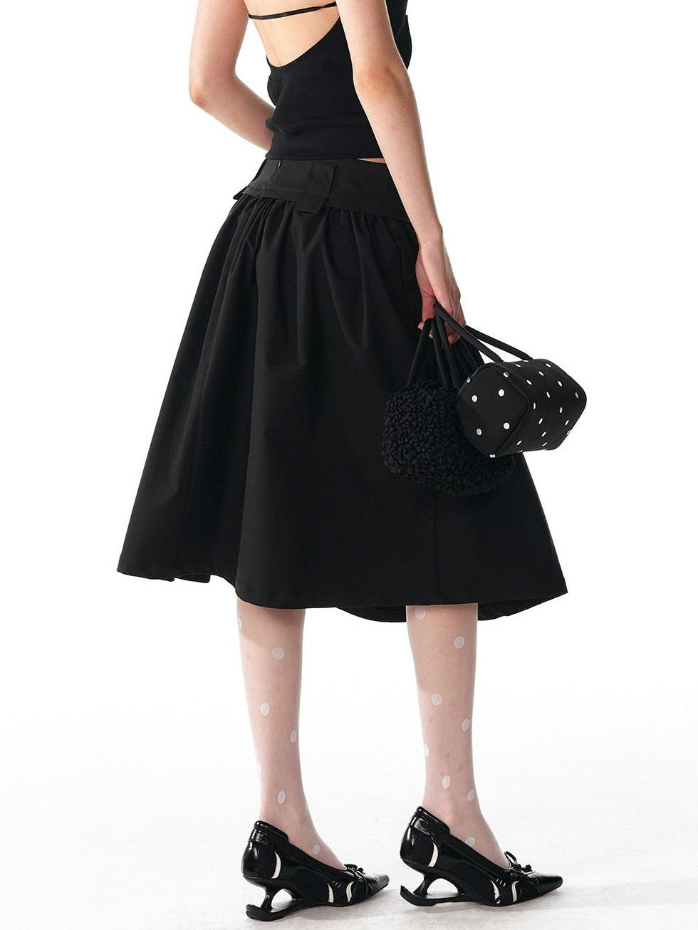 ALINNV Structured A Line Low Rise Loose Puffy Solid Color Women&