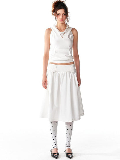 ALINNV Structured A Line Low Rise Loose Puffy Solid Color Women&