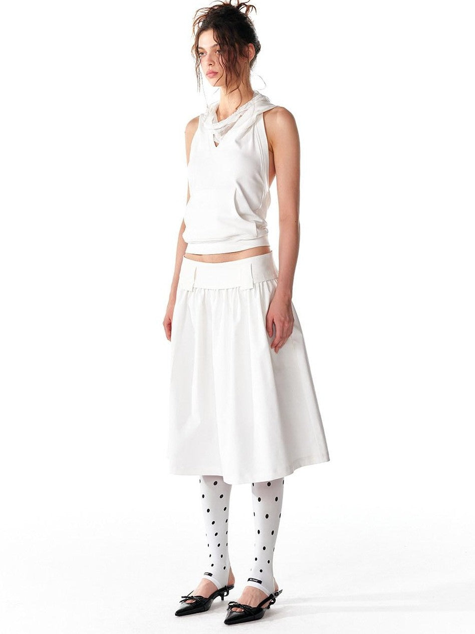 ALINNV Structured A Line Low Rise Loose Puffy Solid Color Women&