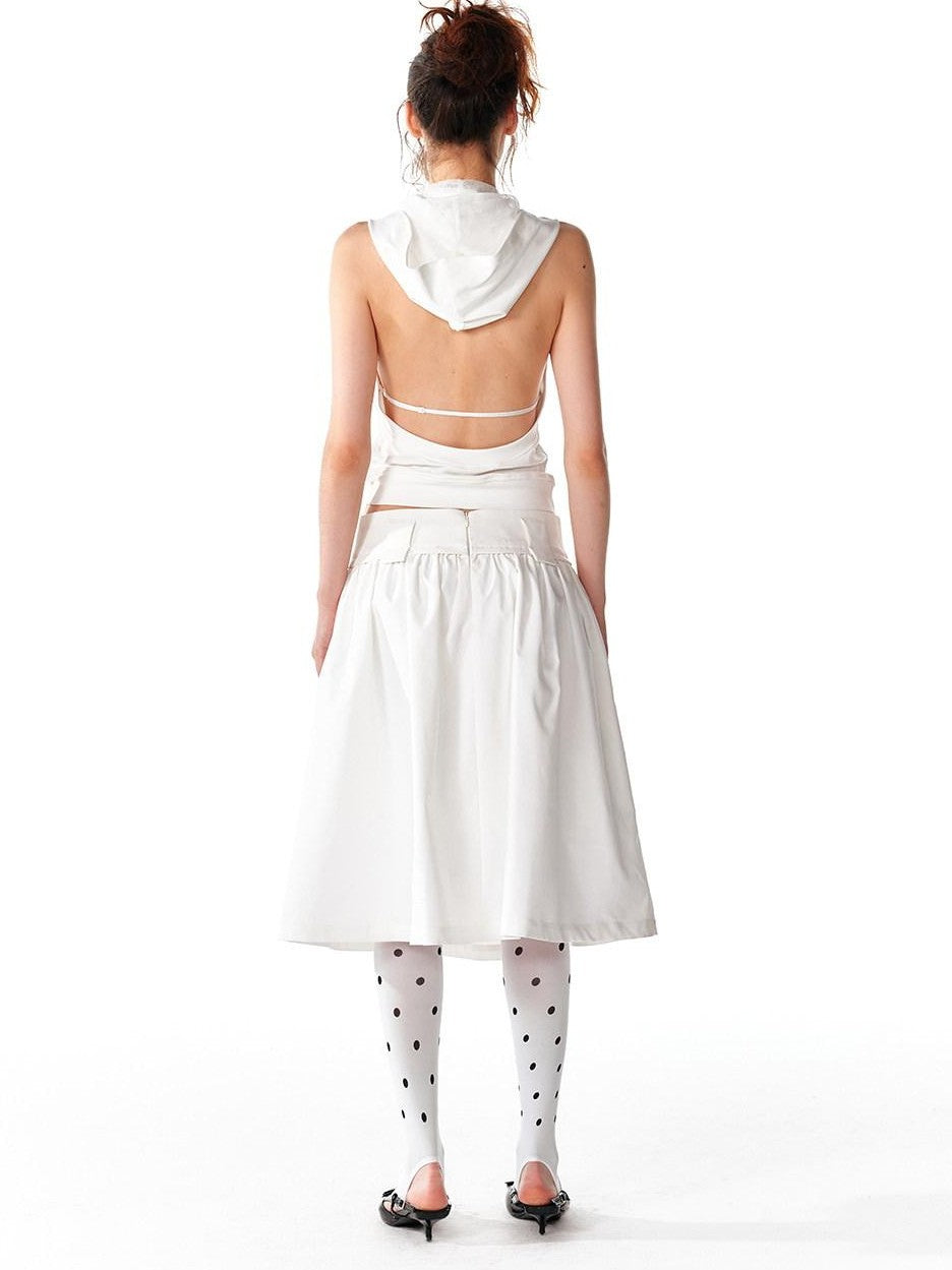 ALINNV Structured A Line Low Rise Loose Puffy Solid Color Women&
