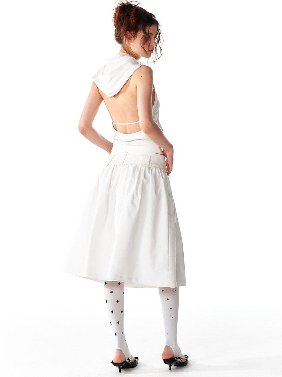 ALINNV Structured A Line Low Rise Loose Puffy Solid Color Women&