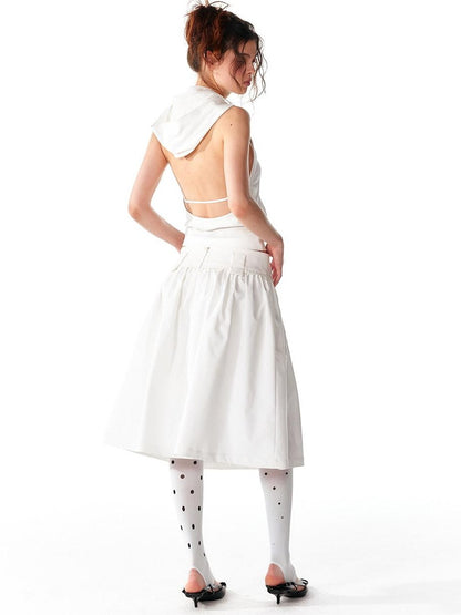 ALINNV Structured A Line Low Rise Loose Puffy Solid Color Women&
