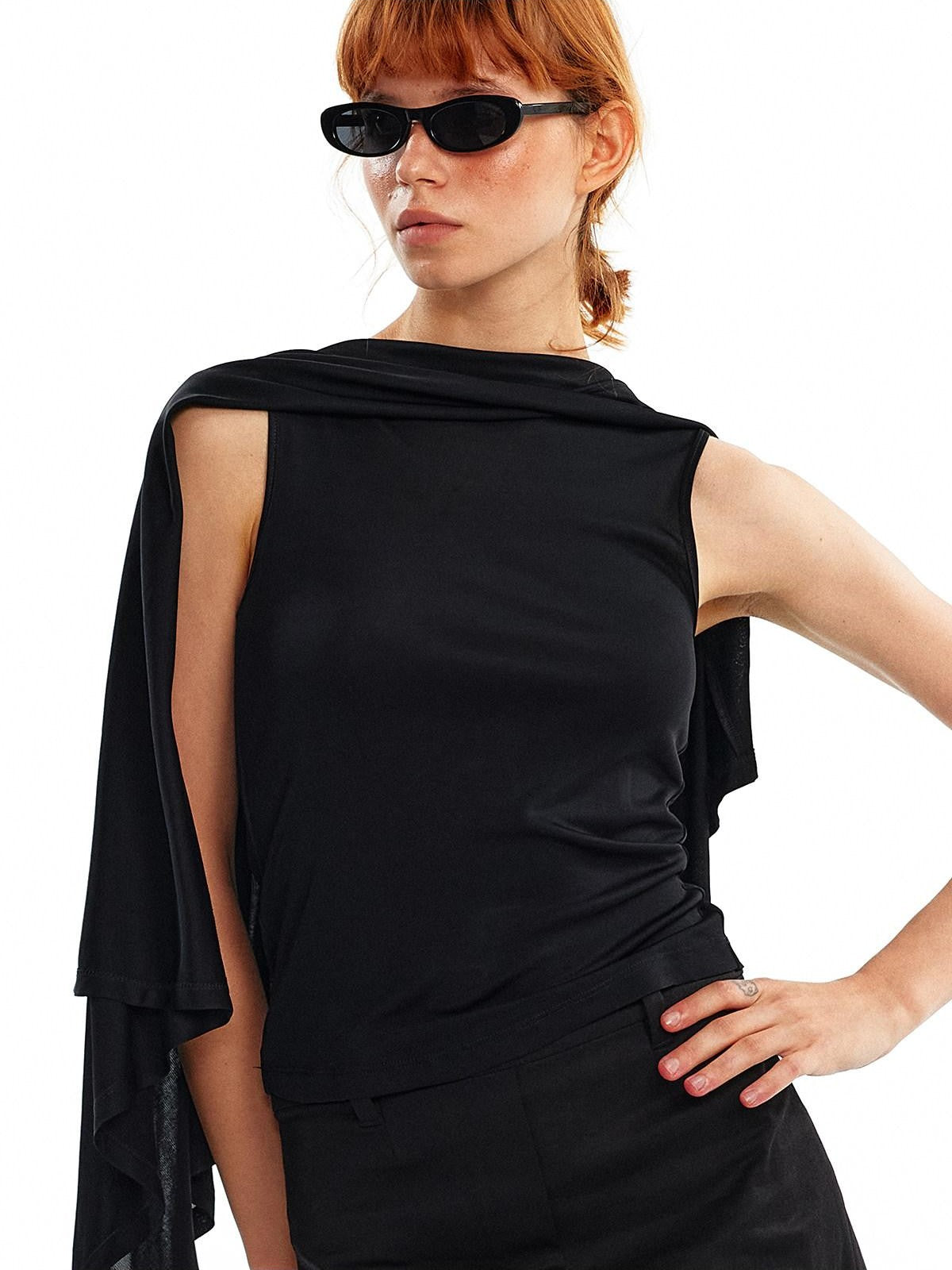 ALINNV Twisted Viscose Faux Two Piece Convertible Shawl Women&