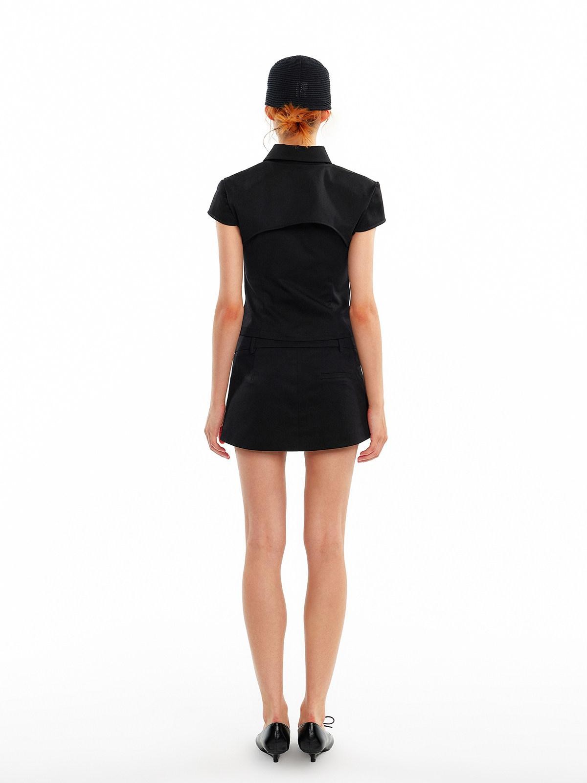 ALINNV Vintage Double Breasted Lapel Short Women&