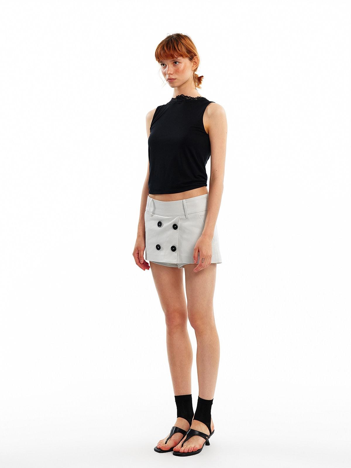 ALINNV Vintage Double Breasted Lapel Short Women&