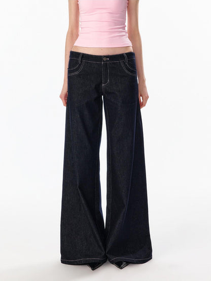 ALINNV Vintage Low Rise Button Fly Loose Fit Women&