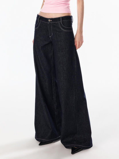 ALINNV Vintage Low Rise Button Fly Loose Fit Women&
