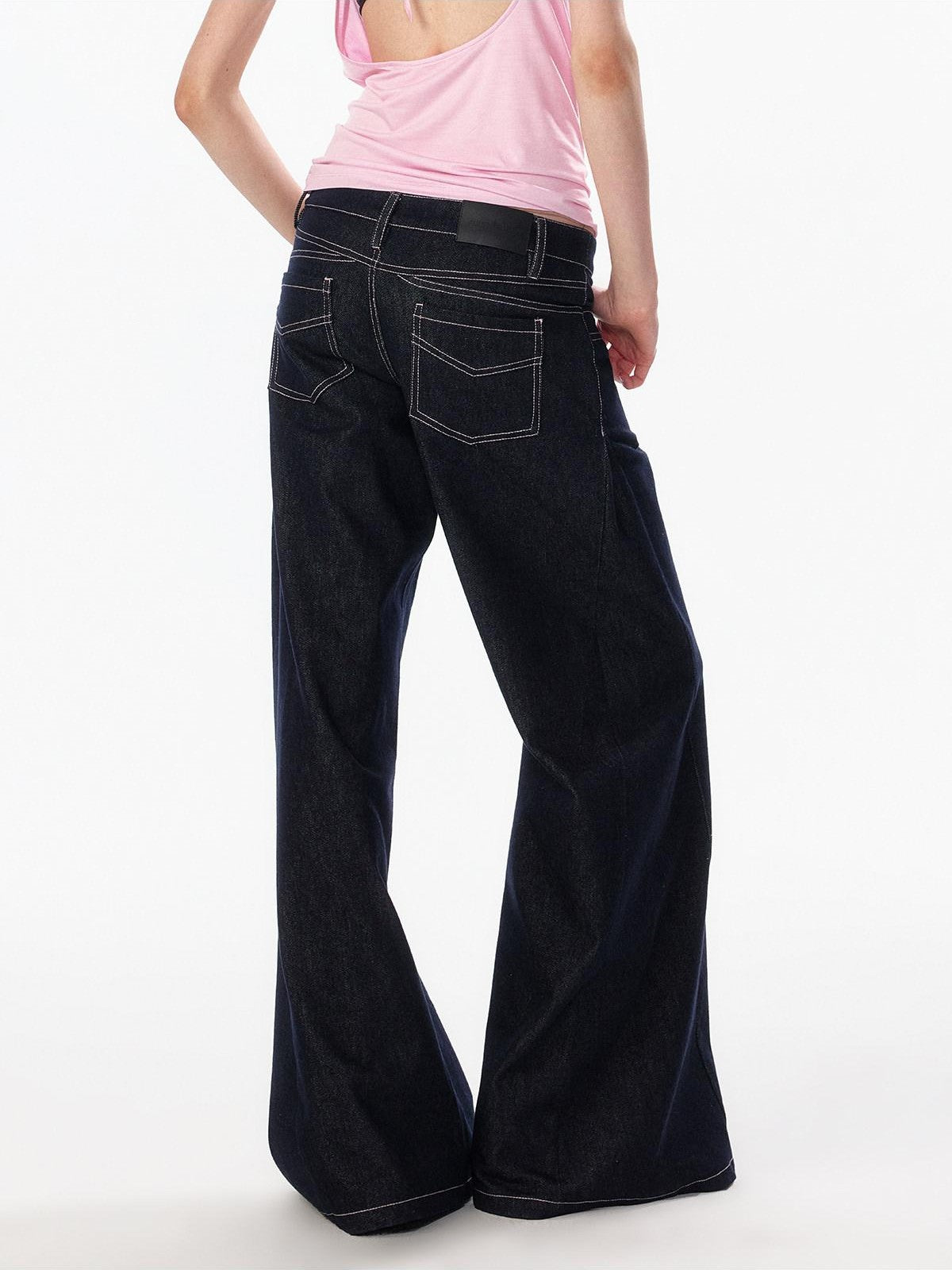 ALINNV Vintage Low Rise Button Fly Loose Fit Women&
