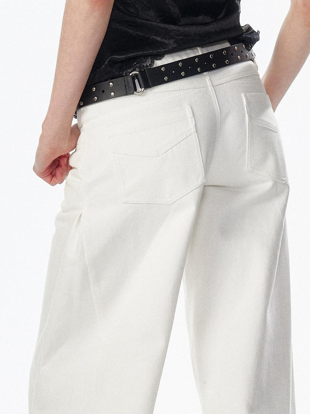 ALINNV Vintage Low Rise Button Fly Loose Fit Women&