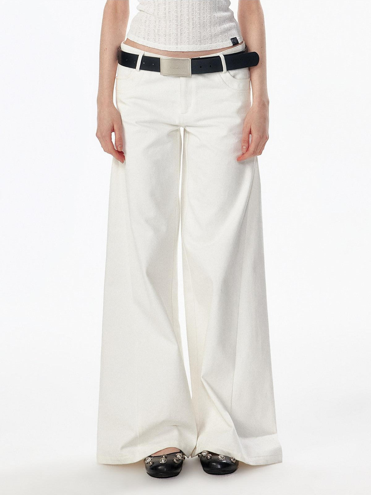 ALINNV Vintage Low Rise Button Fly Loose Fit Women&