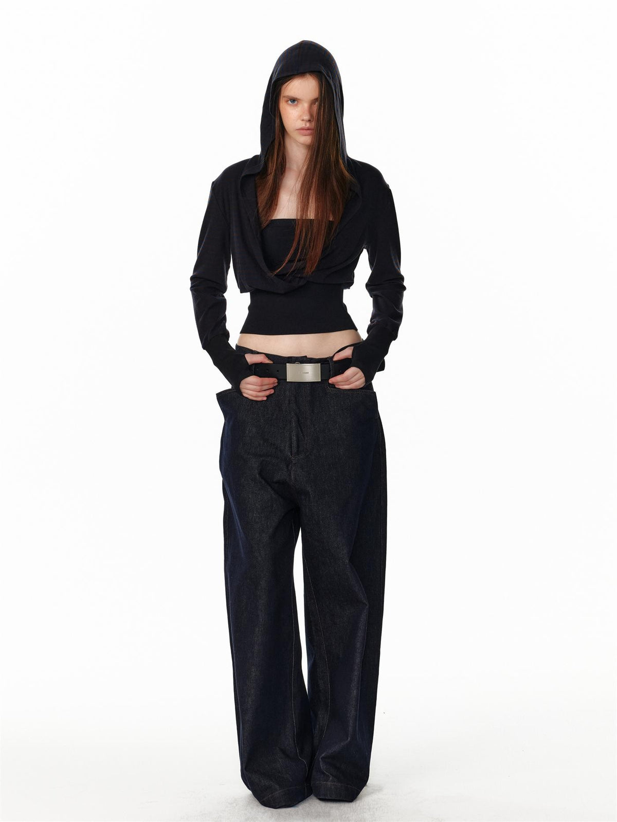ALINNV Vintage Low Rise Loose Fit Straight Women&
