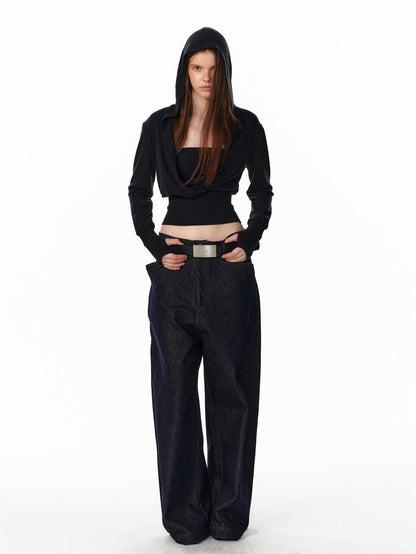 ALINNV Vintage Low Rise Loose Fit Straight Women&