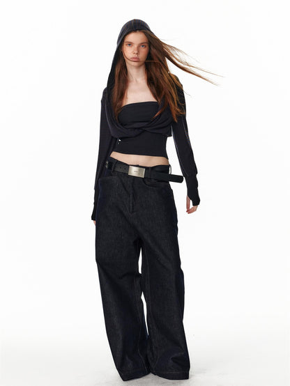 ALINNV Vintage Low Rise Loose Fit Straight Women&