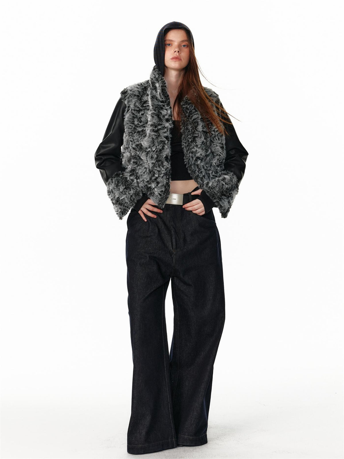 ALINNV Vintage Low Rise Loose Fit Straight Women&